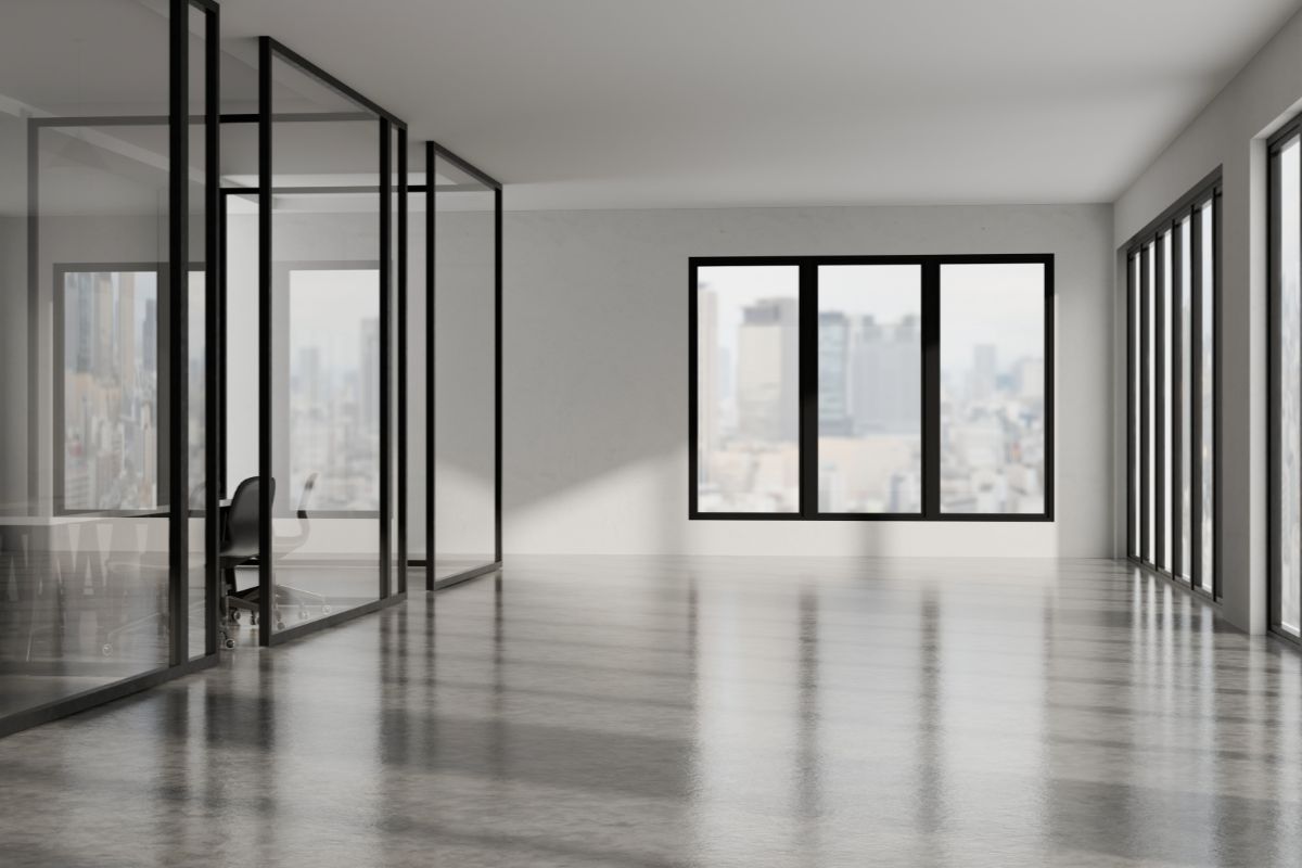 aluminum framed sliding doors providing natural light