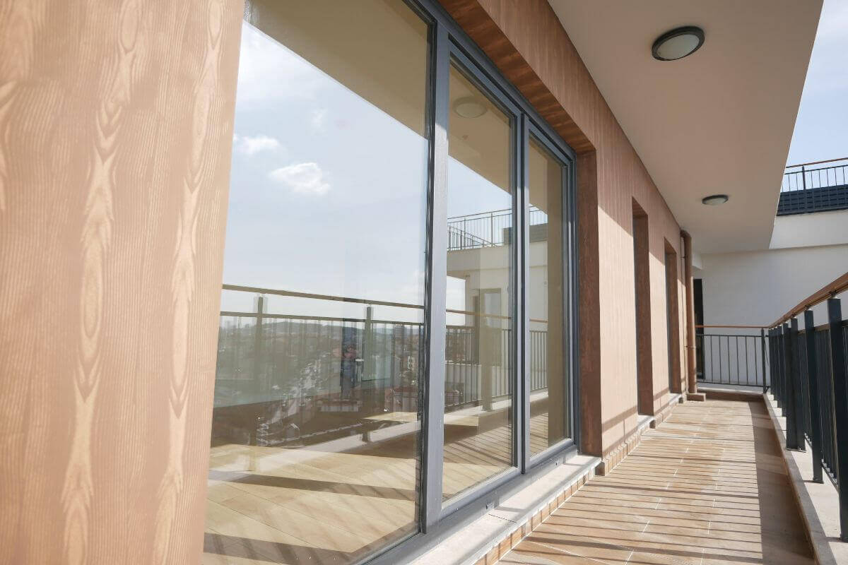 grey sliding doors providing optimized space