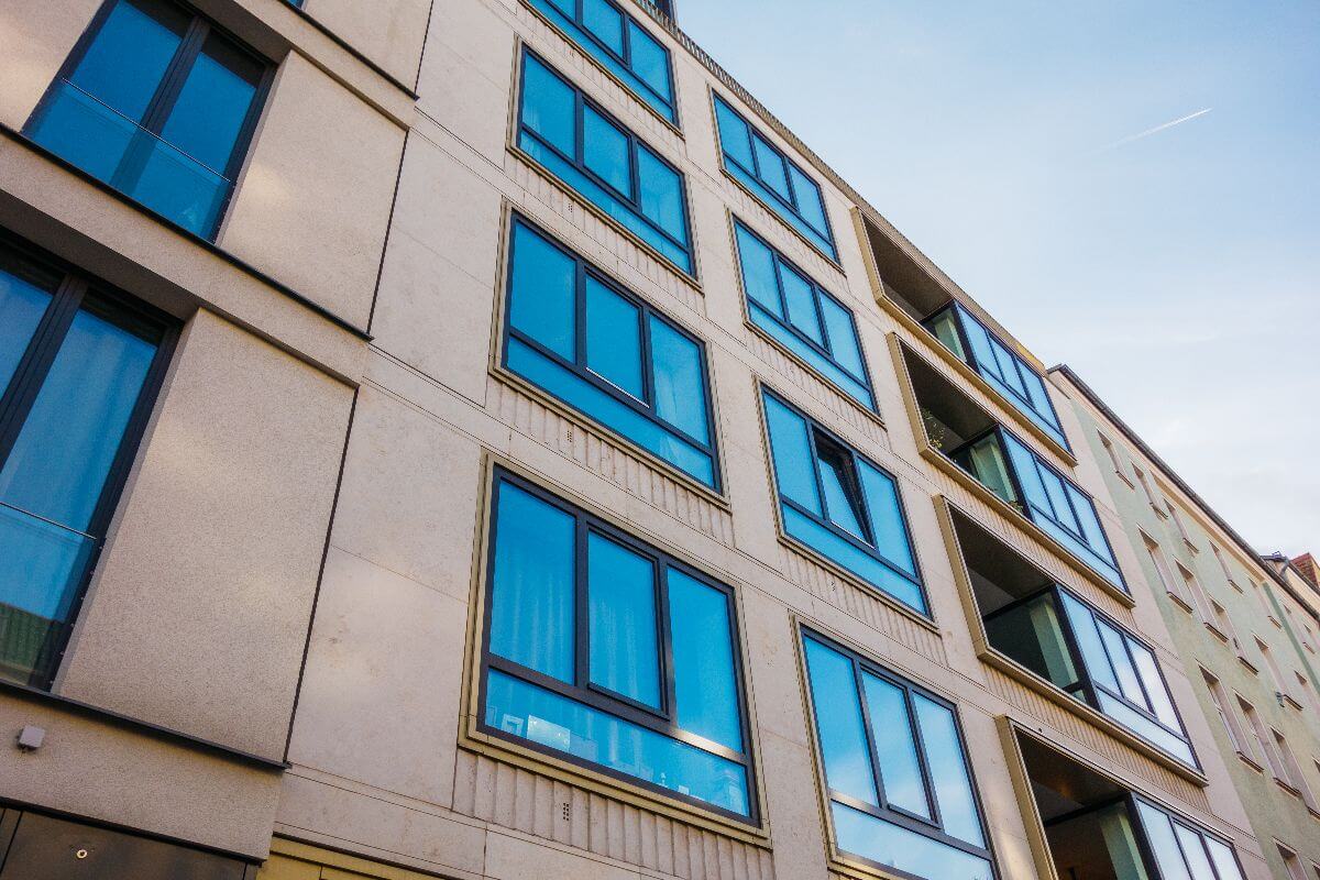 hotel with aluminum windows retrofitted