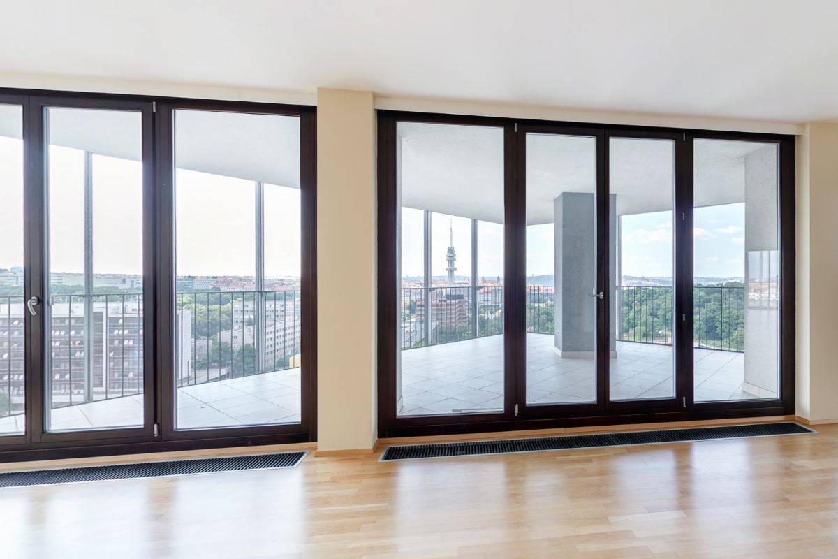 black sliding glass door for commercial projects